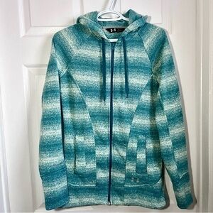 3/25$💥 NWOT Under Armour fleece jacket hoodie Women Small STORM1 white blue zip